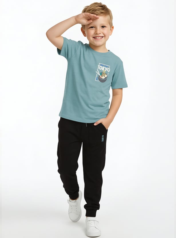 Boys Printed Oversized Joggers Set