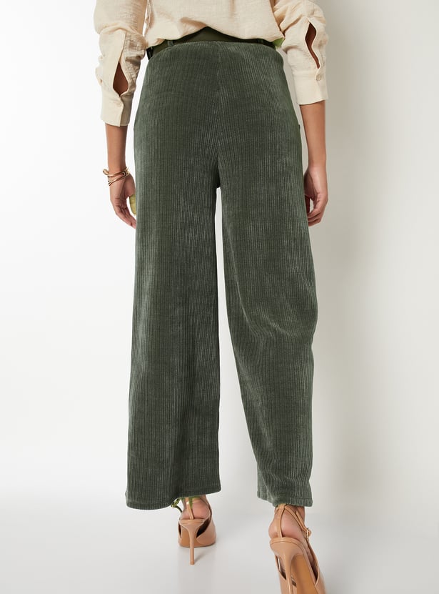 新品 MARK&LONA Dell Stretch Corduroy Pants Buy Women Pleated Wide Leg Corduroy Trousers Online at just Rs