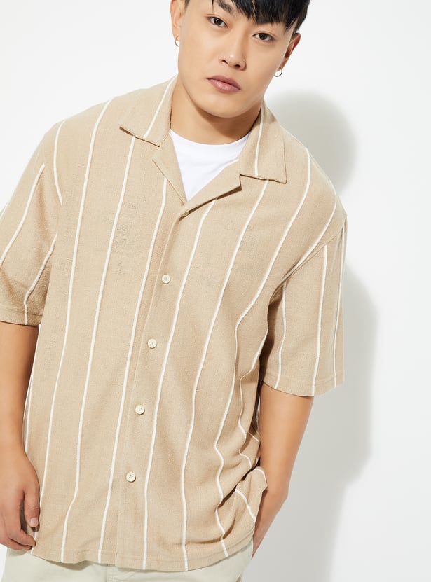 Buy URB_N Men Striped Relaxed Fit Shirt Online at just Rs. 999.0