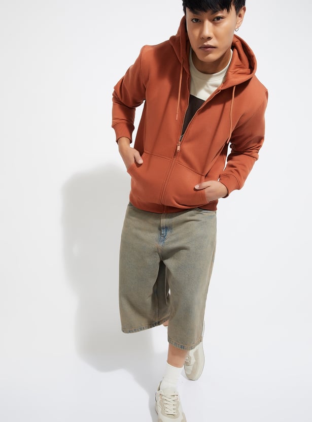 URB_N Men Solid Hooded Sweatshirt