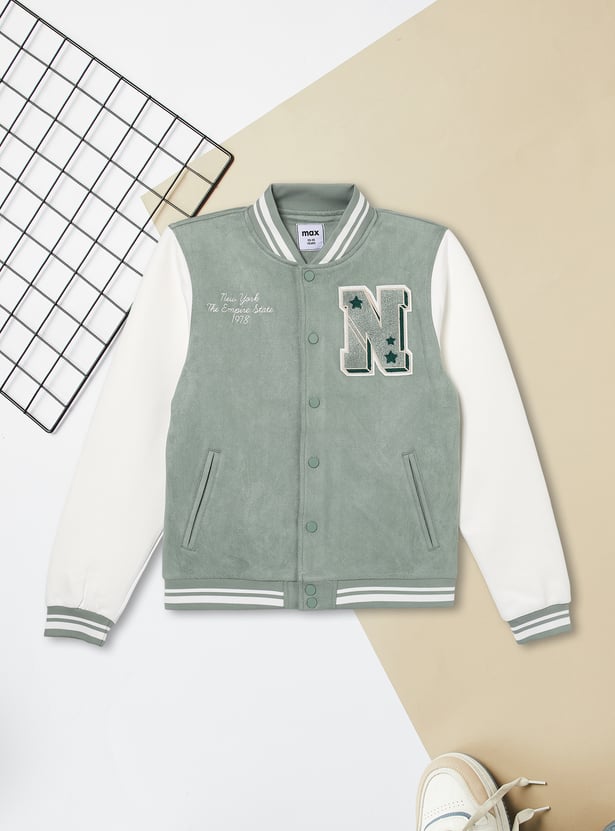 Boys Colourblock Varsity Jacket