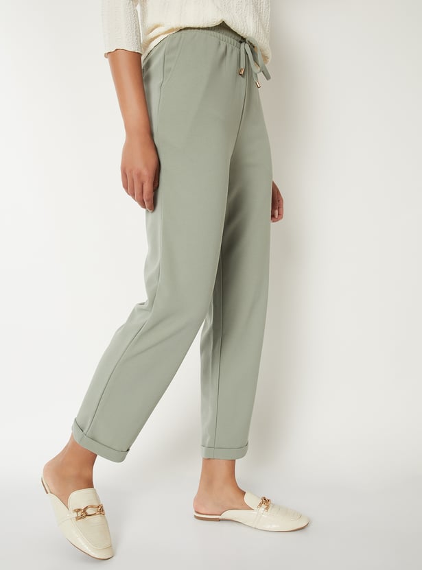 Women Textured Trousers