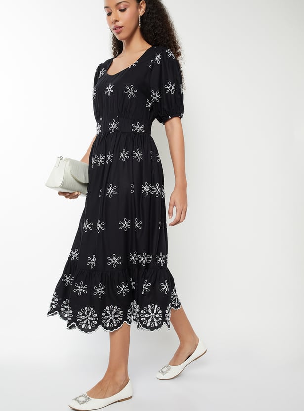 Women Embroidered Midi Dress
