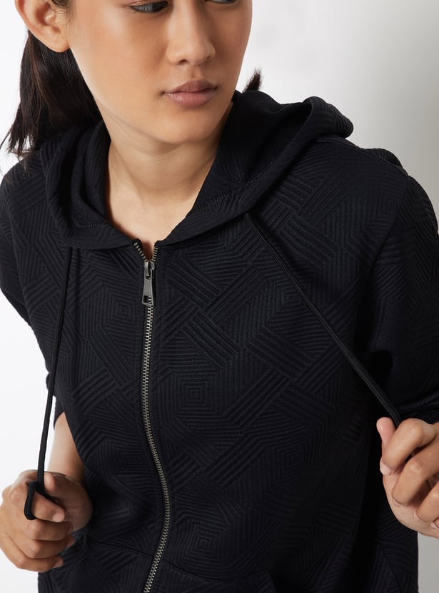 Women Knit Hooded Jacket