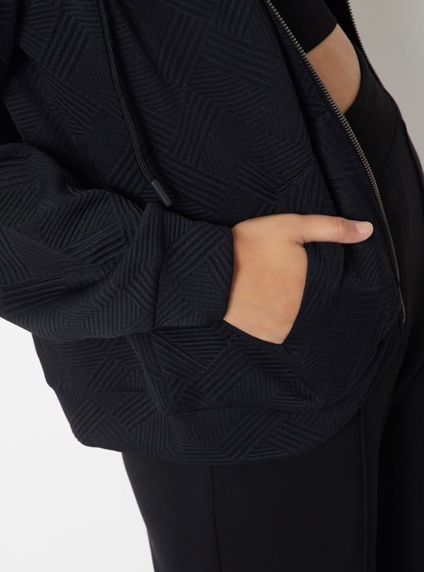 Women Knit Hooded Jacket