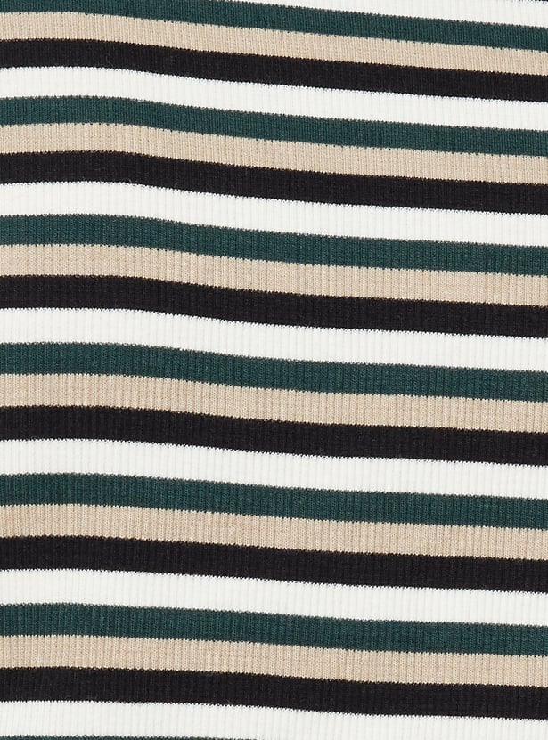 Women Striped Sports Polo T-shirt