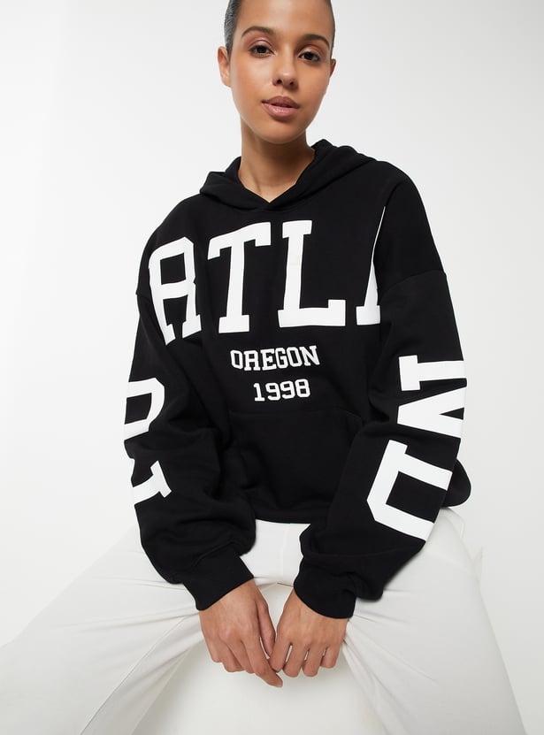 Women Printed Oversized Sports Sweatshirt