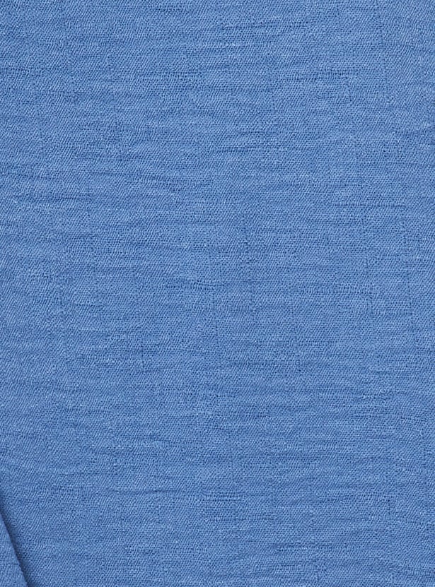 Women Textured Tiered Dress with Belt