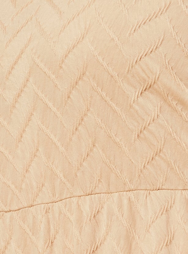 Women Textured Knit A-line Dress