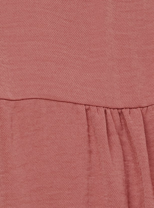 Women Textured Tiered Midi Dress