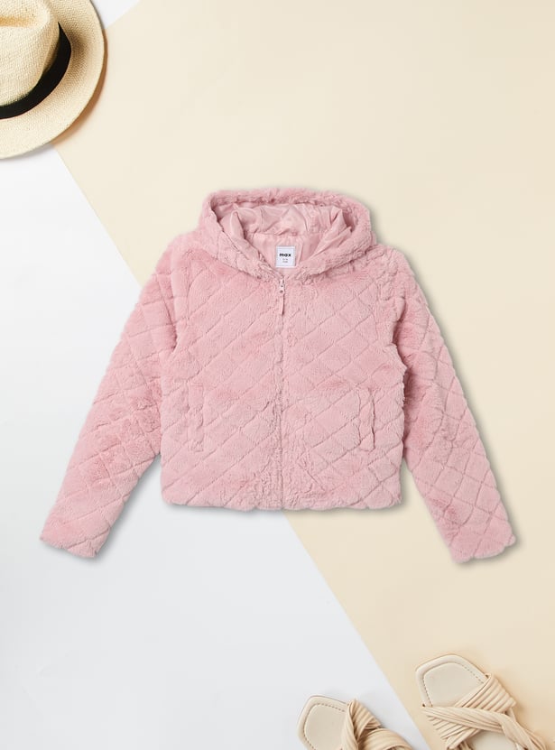 Girls Faux Fur Hooded Jacket