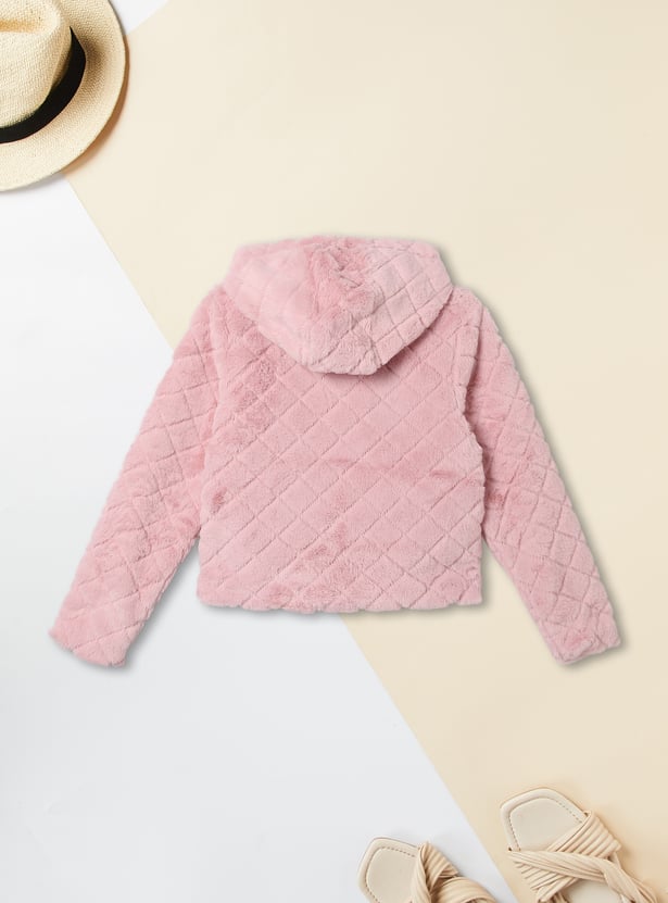 Girls Faux Fur Hooded Jacket
