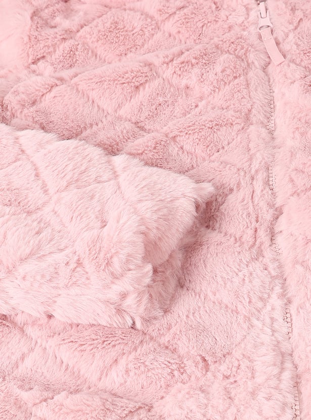 Girls Faux Fur Hooded Jacket