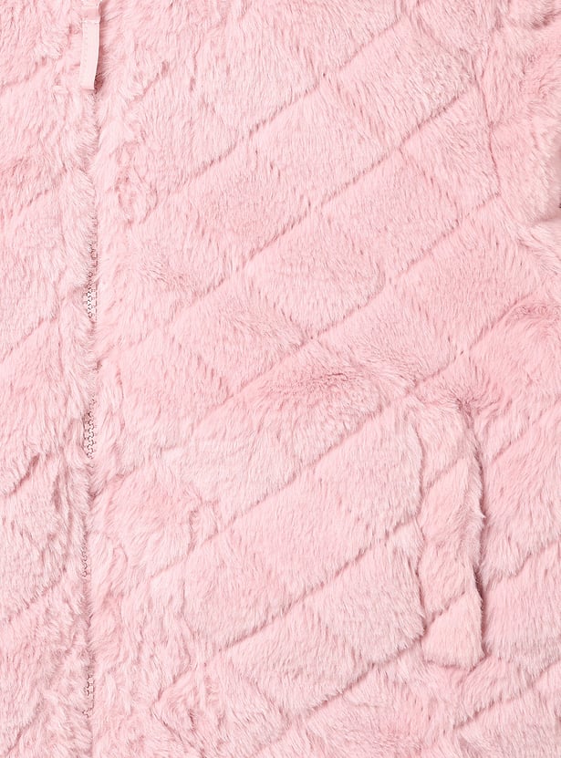 Girls Faux Fur Hooded Jacket