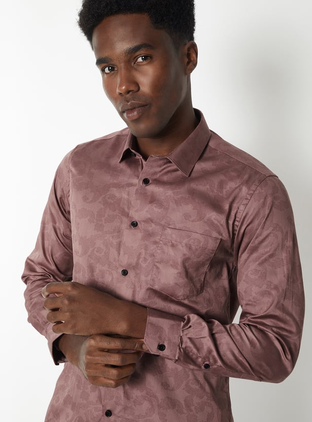 Men Printed Slim Fit Formal Shirt
