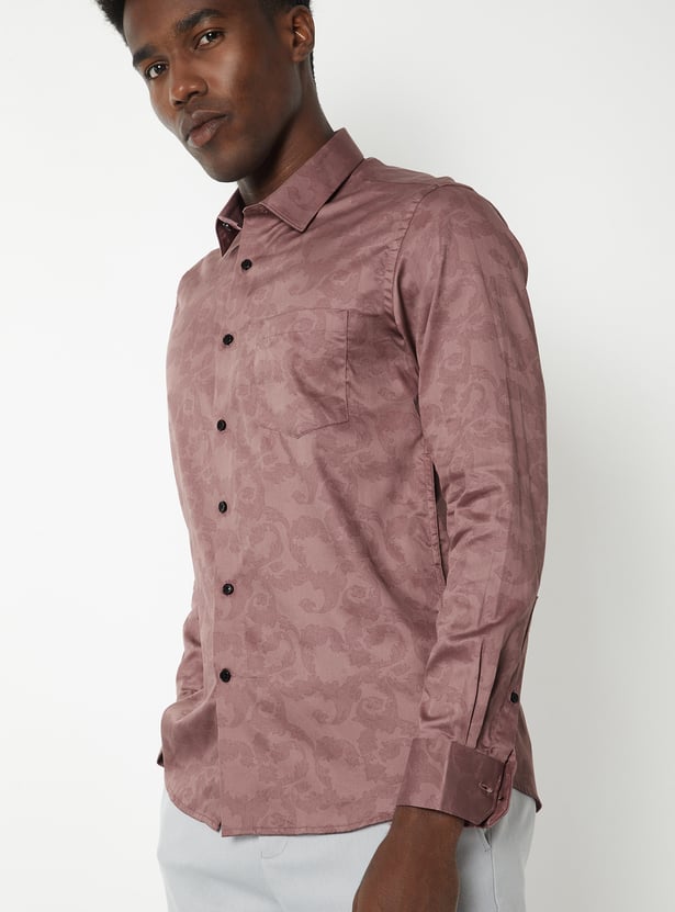 Men Printed Slim Fit Formal Shirt