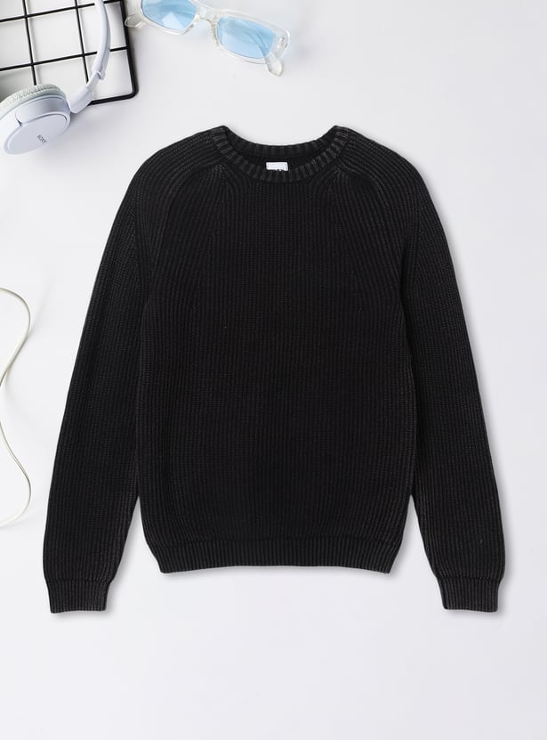 Boys Solid Knit Sweater