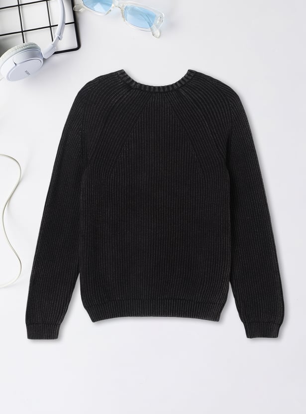 Boys Solid Knit Sweater