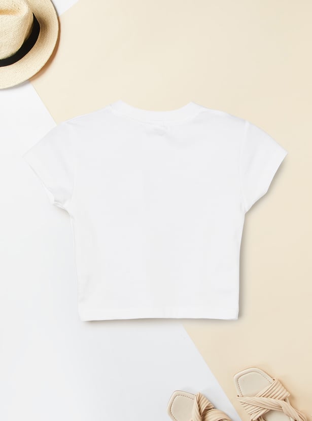 Girls Printed Dress with T-shirt