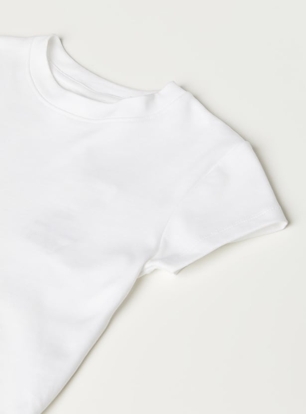 Girls Printed Dress with T-shirt