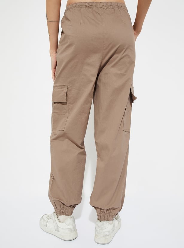 ALAYA F x URB_N Women Solid Baggy Fit Cargo Joggers