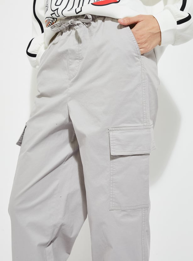 ALAYA F x URB_N Women Solid Baggy Fit Cargo Joggers