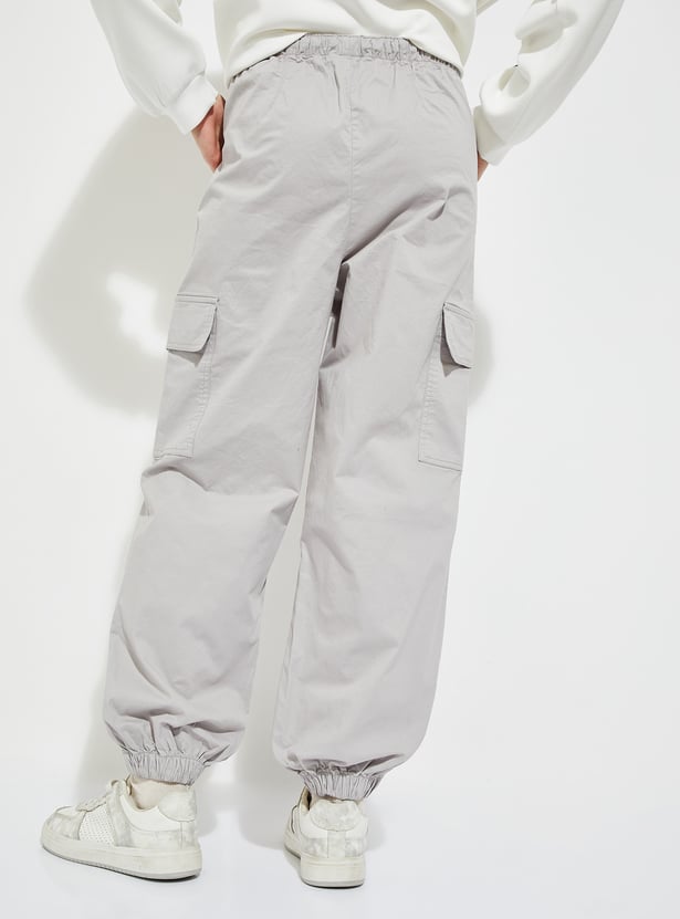 ALAYA F x URB_N Women Solid Baggy Fit Cargo Joggers