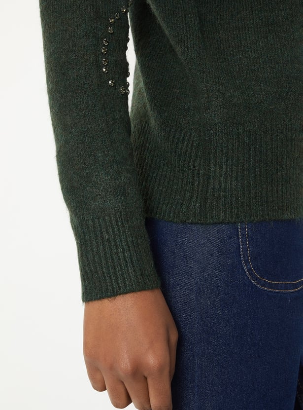 Women Embellished Sweater