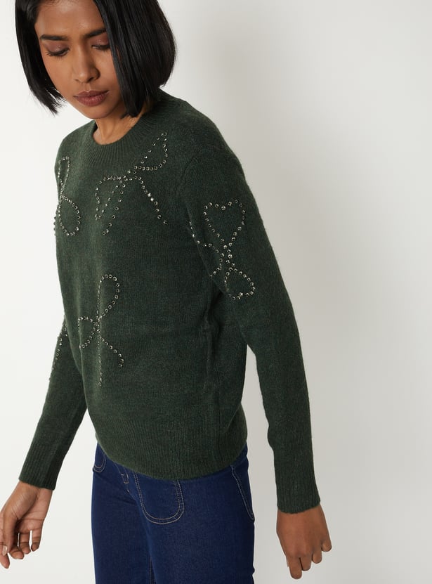 Women Embellished Sweater