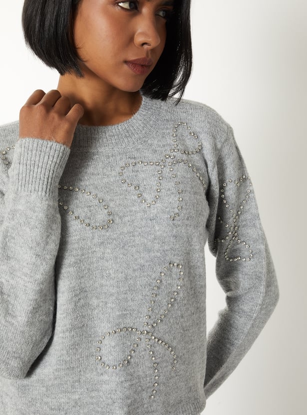 Women Embellished Sweater