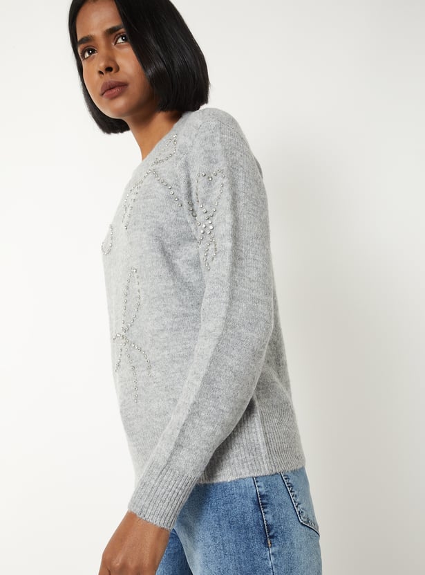 Women Embellished Sweater