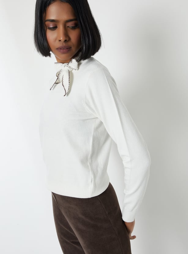 Buy Women Solid Top with Tie Up Detail Online at just Rs. 899.0