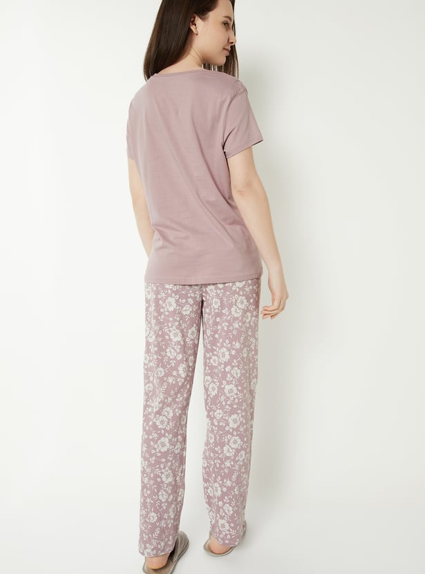 Women Floral Print PJ Set