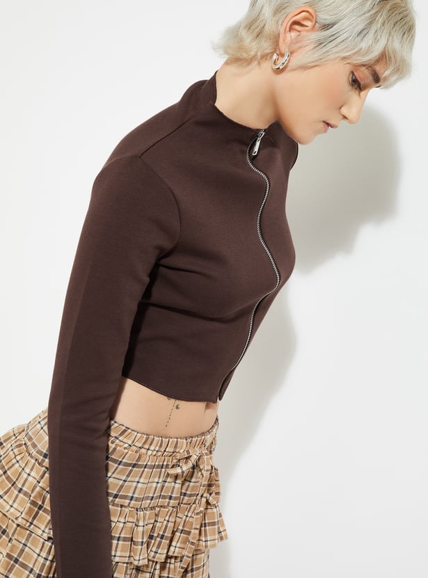 ALAYA F x URB_N Women Solid Crop Jacket
