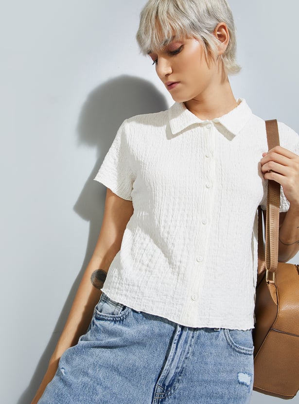 ALAYA F x URB_N Women Textured Shirt