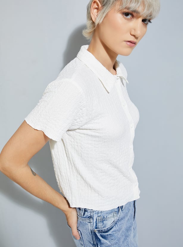 ALAYA F x URB_N Women Textured Shirt