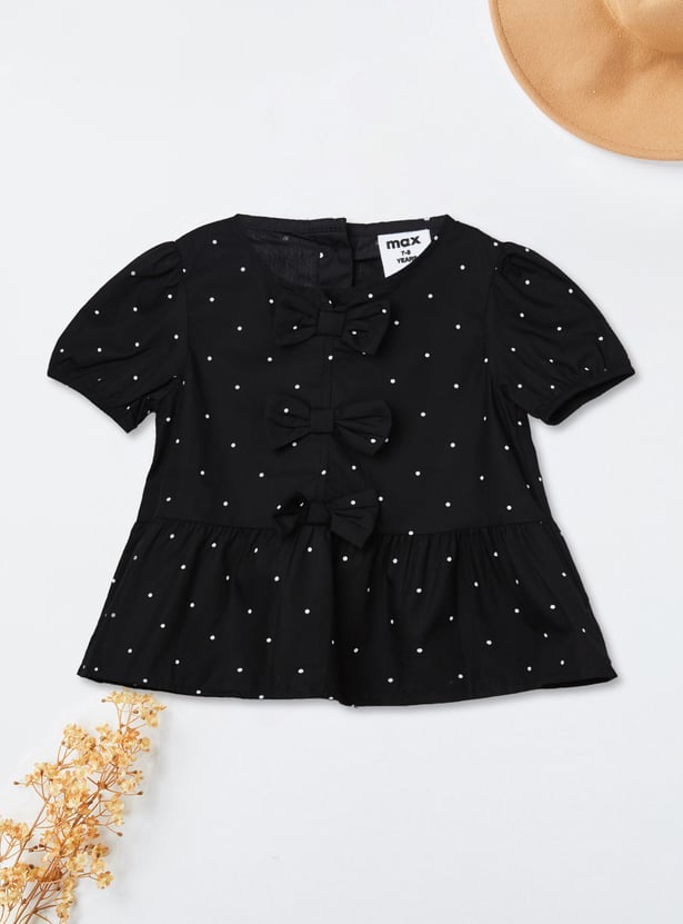 Buy Girls Bow Applique Top Online at just Rs. 399.0