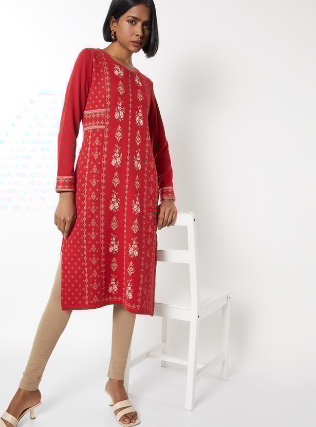 Women Knit Straight Kurta