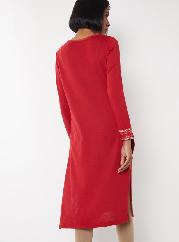 Women Knit Straight Kurta