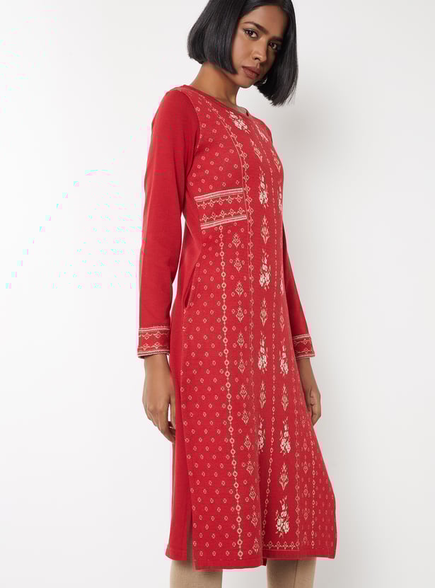 Women Knit Straight Kurta