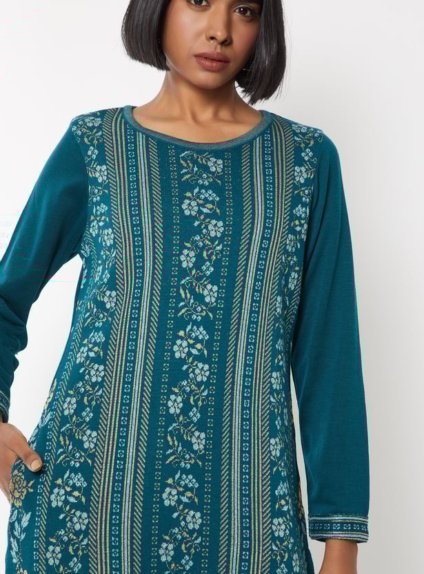 Women Knit Straight Winter Kurta