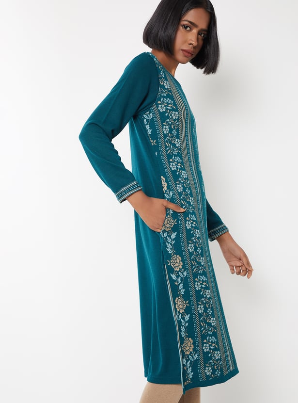 Women Knit Straight Winter Kurta