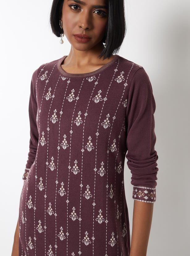 Women Knit Straight Winter Kurta