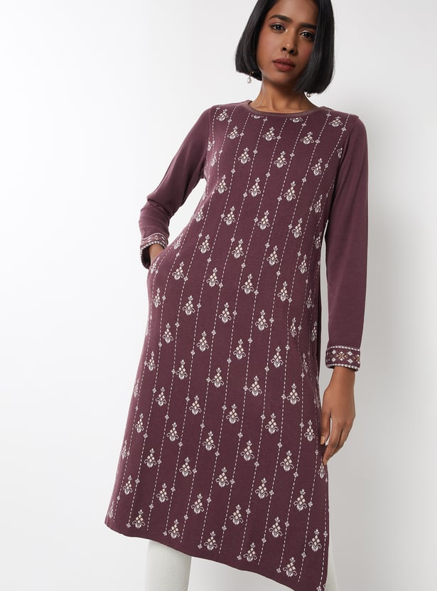 Women Knit Straight Winter Kurta