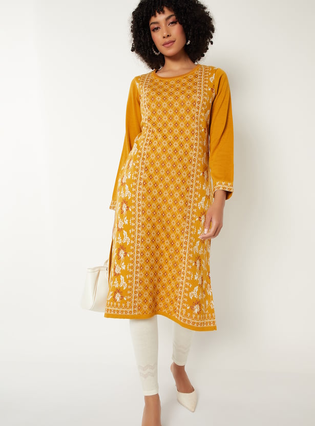 Women Knit Straight Winter Kurta