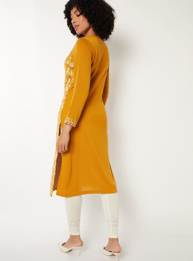 Women Knit Straight Winter Kurta