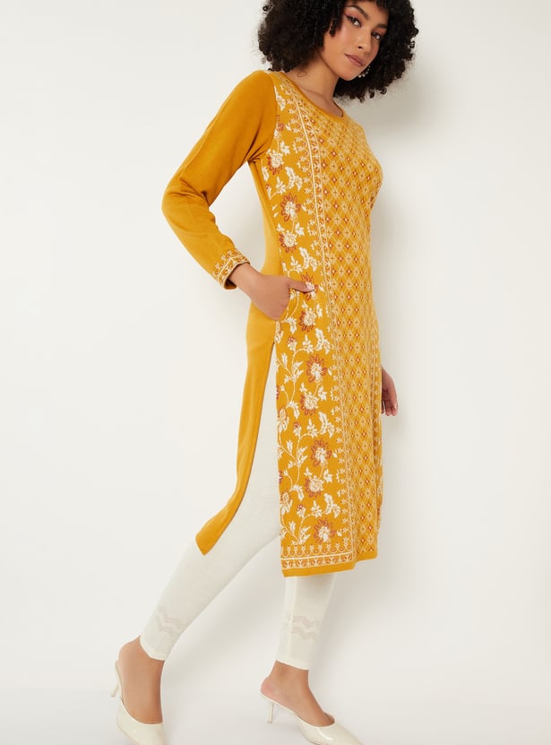 Women Knit Straight Winter Kurta