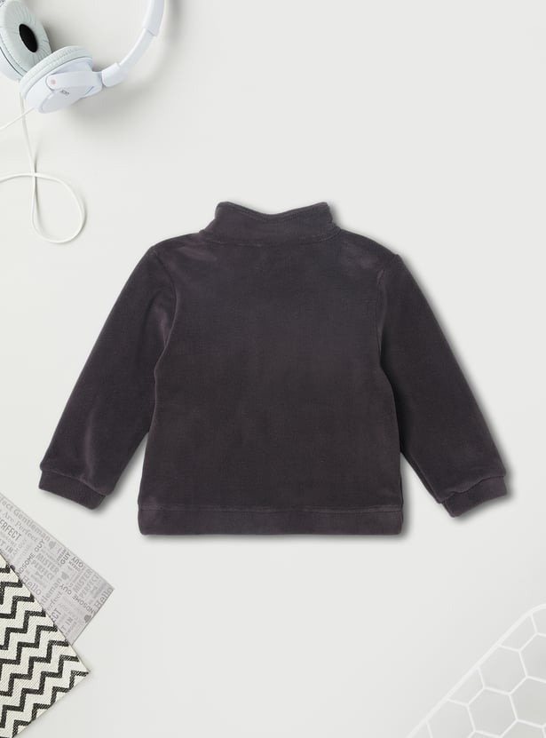 Boys Solid High Neck Jacket