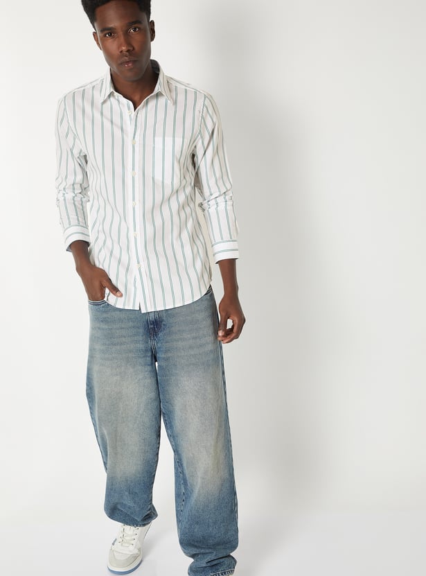Men Striped Slim Fit Shirt