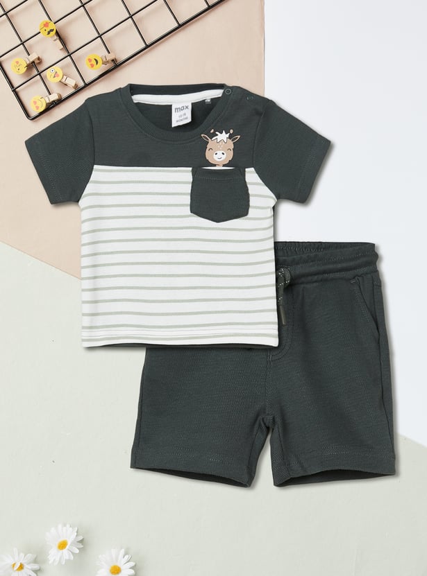 Boys Striped Shorts Set